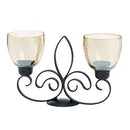 Fleur De Lis Dual Candle Holder - B01NA9TMME - Brand New
