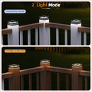 FLYINGOD SOLAR POST CAP LIGHT 4X4/5X5 12 PACK, DUAL COLOR, 800MAH, 12H - BLACK - Like New
