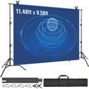 VEVOR 12 X 10 FT HEAVY DUTY BACKDROP STAND, WITH 6 CLAMPS - Like New