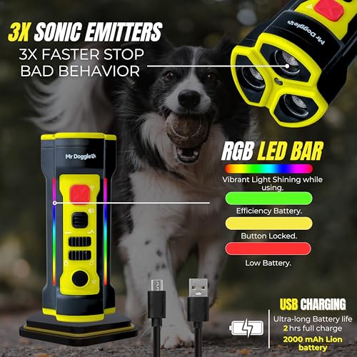 MR. DOGGIE ANTI BARKING DEVICE FOR DOGS - DOG BARK DETERRENT WITH RECHARGEABLE - Like New