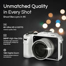 Minolta Digital Camera 56MP Photos, 4K 60FPS Video Dual-Lens Selfie - White - Like New