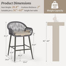COZYMAN OUTDOOR BAR STOOLS SET OF 2 - SLATE GRAY - Like New