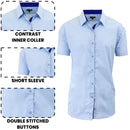GALAXY BY HARVIC MEN'S SLIM FIT BUTTON DOWN DRESS SHIRT - LIGHT BLUE - SIZE M - Brand New