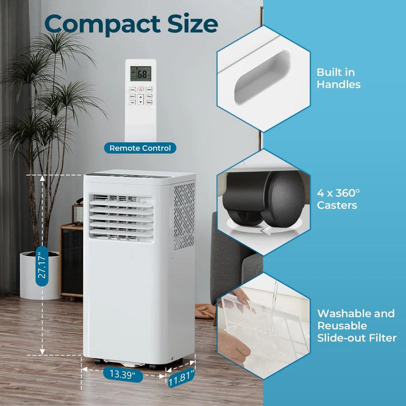 COWSAR PORTABLE AIR CONDITIONERS, 8,000 BTU WITH REMOTE CONTROL - WHITE - Like New