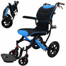 PROTRAVERCE WHEELCHAIRS TRANSPORT FOLDABLE TELESCOPIC HANDLE 16" A04S - BLUE - Like New