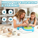 DCVREDF POTTERY WHEEL KIDS 3 CLAY KITS PAINTING SUPPLIES COMPLETE - BLUE/WHITE - Like New