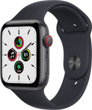 APPLE WATCH SE GPS CELLULAR 44mm SPACE GRAY ALUMINUM CASE MIDNIGHT SPORT Like New