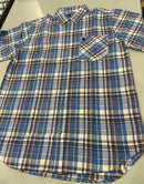 BLACK HORSE WOVEN PLAID SHIRT - SIZE : MEN'S L - BLUE/RED/WHITE/LIGHT BLUE - Brand New