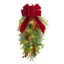 Haute Decor 20 Inch Prelit Classic Christmas Chairback Swag Timers B08J9B6KYS - Brand New