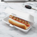 DART 72HT1 Hot Dog Foam Hinged Container 7.13 X 3.75 in (Case of 500) White - Brand New