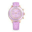 SWAROVSKI OCTEA CHRONO WATCH, SWISS MADE, LEATHER STRAP, GOLD-TONE FINISH - Like New