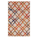 SUPERIOR GEOMETRIC MODERN DIAMOND LATTICE INDOOR OUTDOOR AREA RUG 5X7 - CREAM - Like New