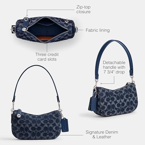 Coach Swinger Bag 20 in Signature Denim, LH/Deep Blue Multi - Brand New