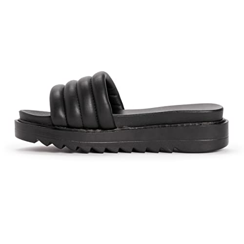1200167 MUK LUKS WOMEN'S SUN CATCHER SANDALS - SIZE: WOMEN 9 - BLACK - Like New
