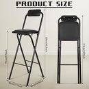 Thyle 1 Pcs Folding Bar Stool with Backrest, Tall Foldable Stool Chair Portable - Like New