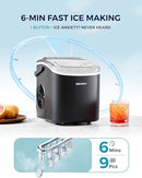 EUHOMY COUNTERTOP ICE MAKER MACHINE, 26LBS, AUTO-CLEANING, Z5812H - BLACK - Like New