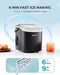 EUHOMY COUNTERTOP ICE MAKER MACHINE, 26LBS, AUTO-CLEANING, Z5812H - BLACK - Like New