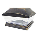 iGlow 8 Pack Vintage Bronze 6 x 6 Solar Post Light SMD LED Deck Cap 6 x 6 - Brand New
