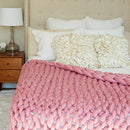 ColeyBear Millennial Pink Boho Home Decor Blanket (40x60in) Big Chunky Yarn - Brand New