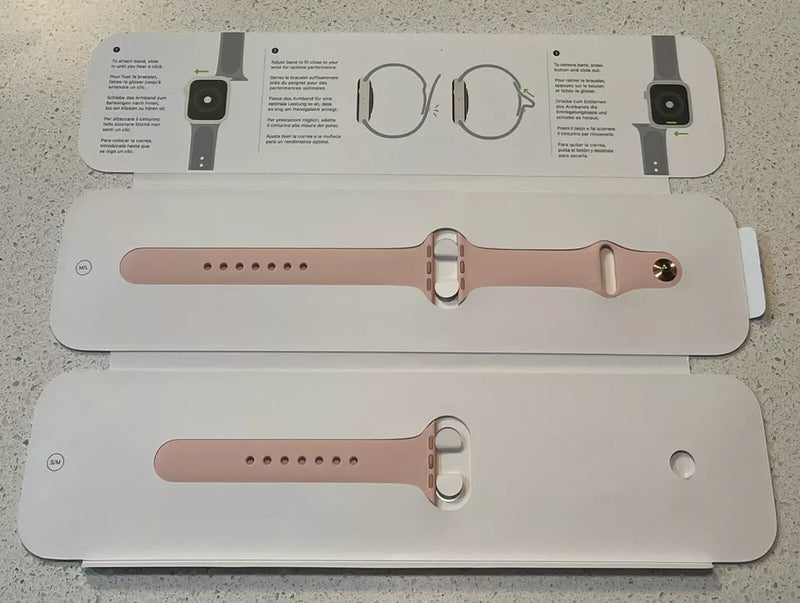 FanTEK Silicone Watch Band for Apple Watch, 42mm, Rose Gold Like New