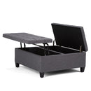 SIMPLIHOME Harrison 36" Wide Transitional Square Coffee Table Ottoman - Grey - Like New