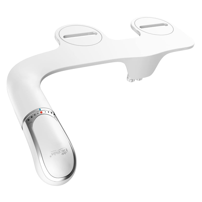 BIO BIDET SLIMTWIST BIDET ATTACHMENT, NON ELECTRIC, RETRACTABLE DUAL - WHITE - Like New