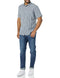 AMAZON ESSENTIALS MEN'S SLIM-FIT SHORT-SLEEVE POPLIN NAVY WHITE STRIPE M - Brand New