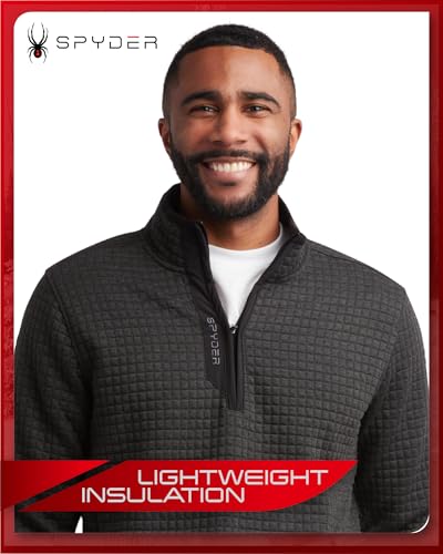 Spyder Men's Quarter Zip Sweatshirt - UPF 30+ Grid Fleece Performance - Brand New
