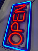 GENERIC JUMBO EXTRA LARGE 24" RESTRAUNT BUSINESS BAR OPEN SIGN - BLACK,BLUE,RED - Like New