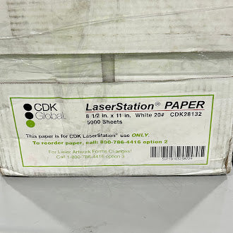 CDK GLOBAL LASERSTATION PAPER - 8.5X11" 20# 5000 SHEETS 28132 OC1 - WHITE - Brand New