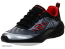 SKECHERS KIDS MICROSPEC ADVANCE REVCONIX - SIZE: YOUTH 5.5 - BLACK/SILVER/RED - Brand New