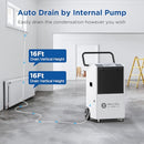 Moiswell 170 Pints Commercial Dehumidifier with Pump, 7,500 Sq.Ft Coverage - Like New