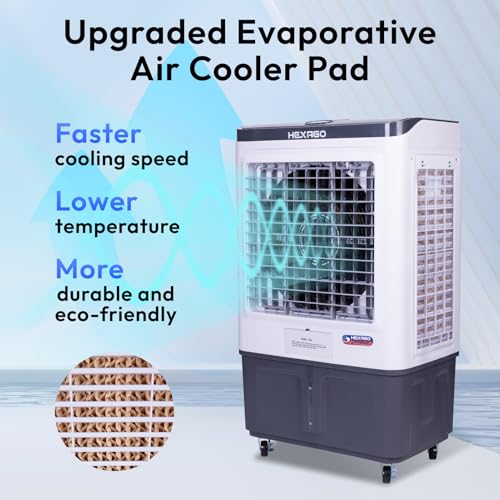 HEXAGO SWAMP COOLER, 7500 CFM EVAPORATIVE, 12 GALLON, 9 FT CORD - WHITE - Like New