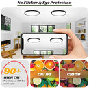 Brightever Black LED Flush Mount Ceiling Lights with Night Light 12" 2 Packs - Like New