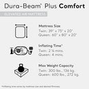 INTEX RAISED COMFORT PILLOWTOP 20" QUEEN MATTRESS BUILT IN PUMP 66196T - BEIGE - Like New