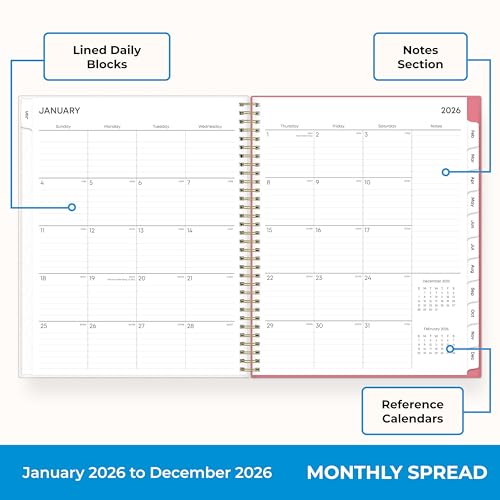 Blue Sky 2026 Weekly and Monthly Planner Calendar, Flexible Cover, 140195-26 - Like New