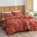 JANZAA Queen Size Comforter Set - Peony Floral Shabby Chic Bedding - Brand New