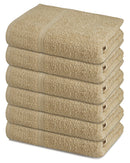 SIMPLY LOFTY 100% COTTON BATH TOWELS SET 24"X46" PACK OF 6 - TAUPE - Brand New