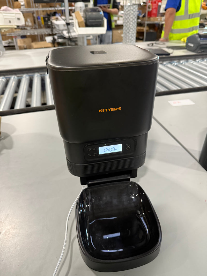 NITYERS AUTOMATIC CAT FEEDER 5L TIMED CAT DRY FOOD DISPENSER - BLACK - Like New