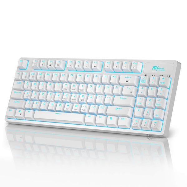 RK ROYAL KLUDGE RK89 WIRELESS KEYBOARD ROYAL KLUDGE RED MECHANICAL - WHITE - Like New