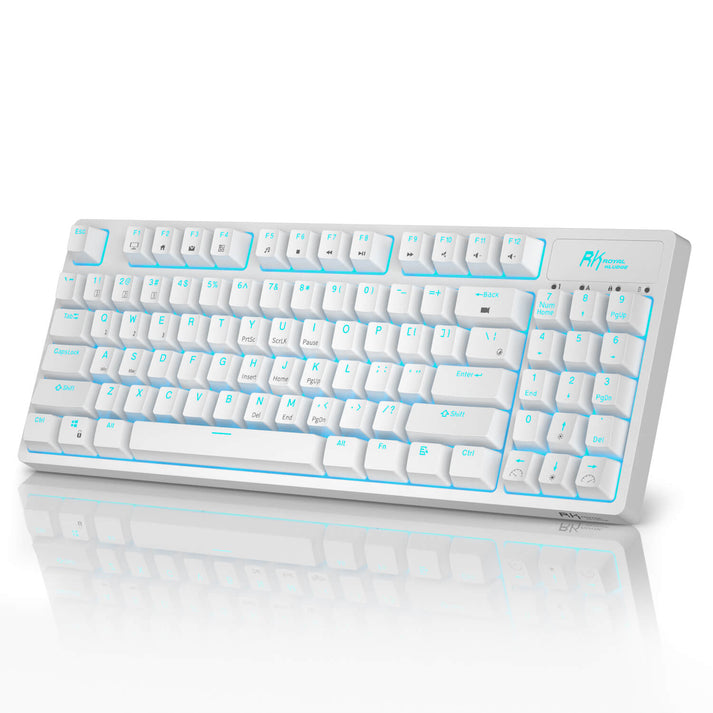 RK ROYAL KLUDGE RK89 WIRELESS KEYBOARD ROYAL KLUDGE RED MECHANICAL - WHITE - Like New