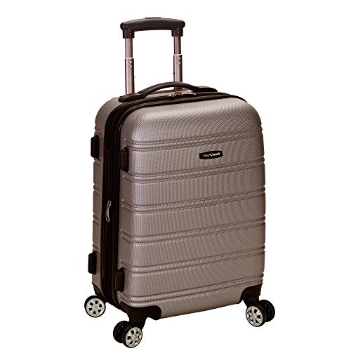 ROCKLAND MELBOURNE HARDSIDE EXPANDABLE SPINNER WHEEL LUGGAGE 20-INCH - SILVER - Like New