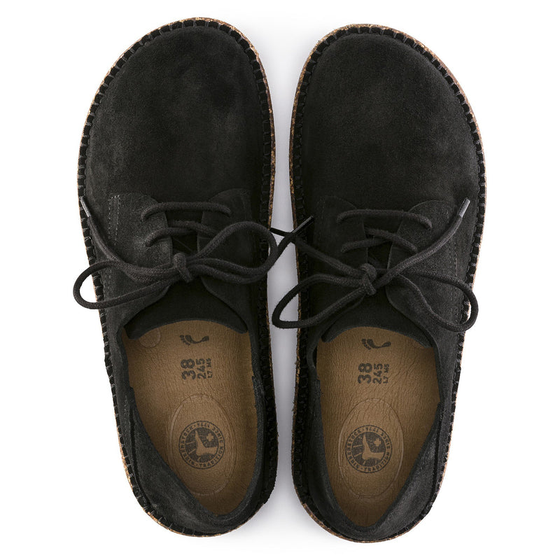 BIRKENSTOCK UNISEX GARY SUEDE LEATHER SHOES NARROW WIDTH - BLACK - 9N - Like New