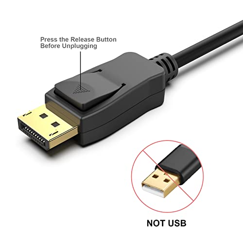 AVACON 4K DISPLAYPORT TO HDMI 6 FEET GOLD-PLATED CABLE BLACK - Brand New