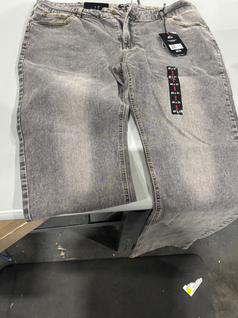 BLU ROCK MEN'S FLEX STRETCH SLIM FIT STRAIGHT JEANS SIZE: MEN 40X31 - DARK GRAY - Brand New