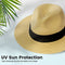 Simplicity Mens Women's Wide Brim Straw Panama Sun Hat - NATURE - Like New
