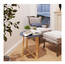 BAMEOS SIDE TABLE MODERN NIGHTSTAND ROUND SIDE END ACCENT COFFEE TABLE - GRAY - Like New