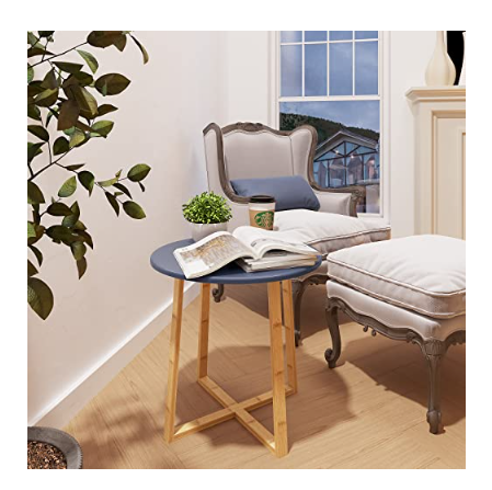 BAMEOS SIDE TABLE MODERN NIGHTSTAND ROUND SIDE END ACCENT COFFEE TABLE - GRAY - Like New