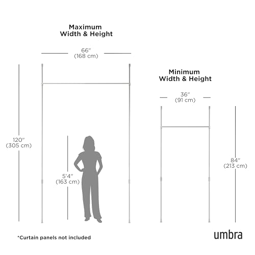 Umbra Anywhere Expandable Curtain Rod and Room Divider, 1012718-765, Nickel - Like New