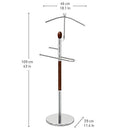 Tatkraft Dandy Clothes Valet Stand Freestanding Suit Hanger - Wood/Steel - Brand New